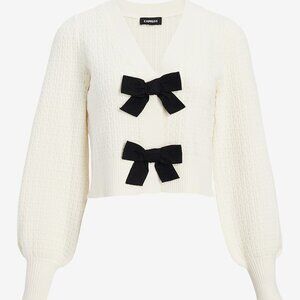 EXPRESS V-Neck Bow Cardigan Medium Size M